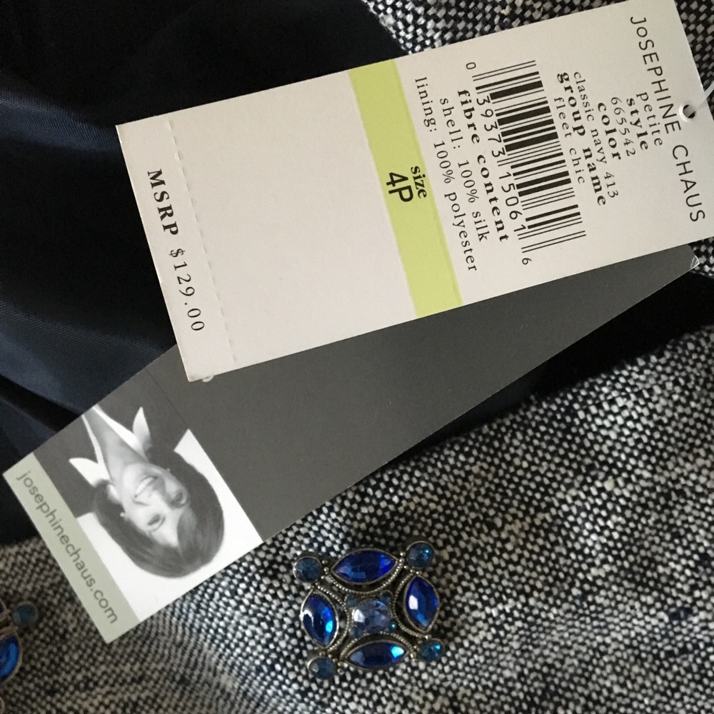 gray 3/4 sleeve blazer w/crystal snap buttons - Picture 8 of 8